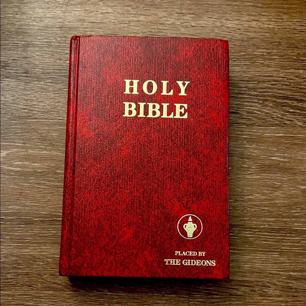 Red Holy Bible hardcover by The Gideons
Used